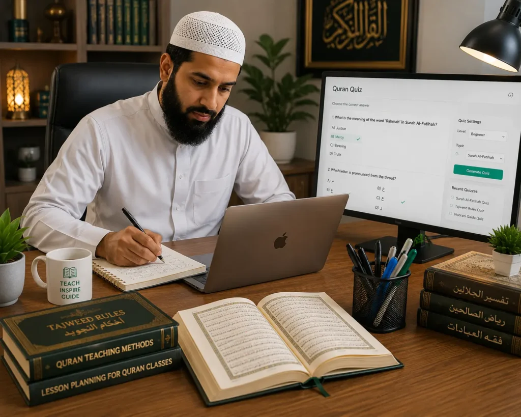 Quran teacher using AI as a teaching assistant